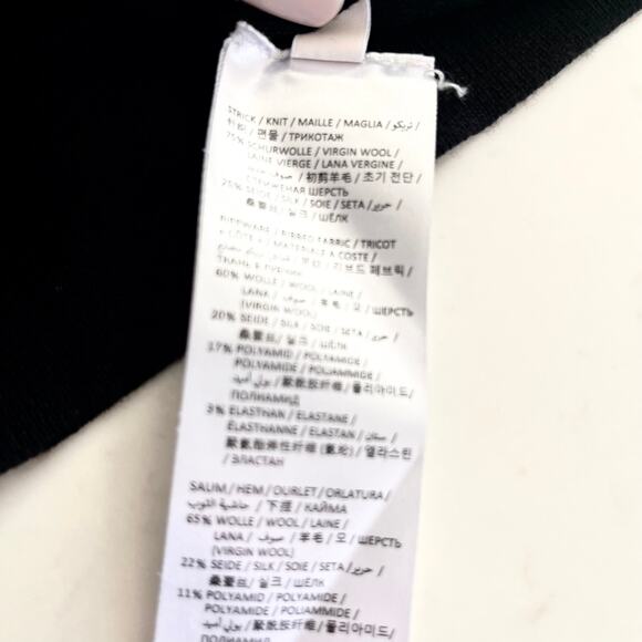 Dorothee Schumacher Black Contrast Flutter Short Sleeve Crewneck Sweater Size 1 - Picture 10 of 10